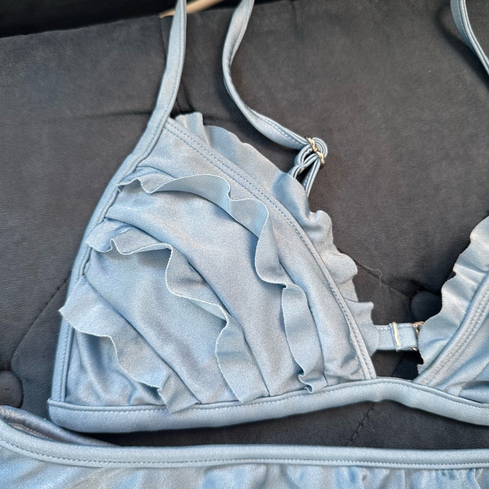 Chelsea & Violet Light Blue Ruffled Bikini - Picture 2 of 5